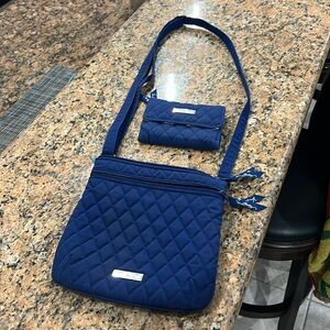 Vera Bradley crossbody purse and wallet set Navy blue